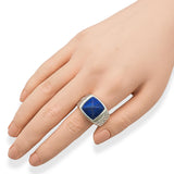 David Yurman Sterling Silver Lapis Lazuli Engraved Men's Signet Ring