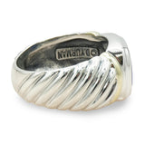 David Yurman Cable Sterling Silver 14K Gold Lapis Lazuli Ring