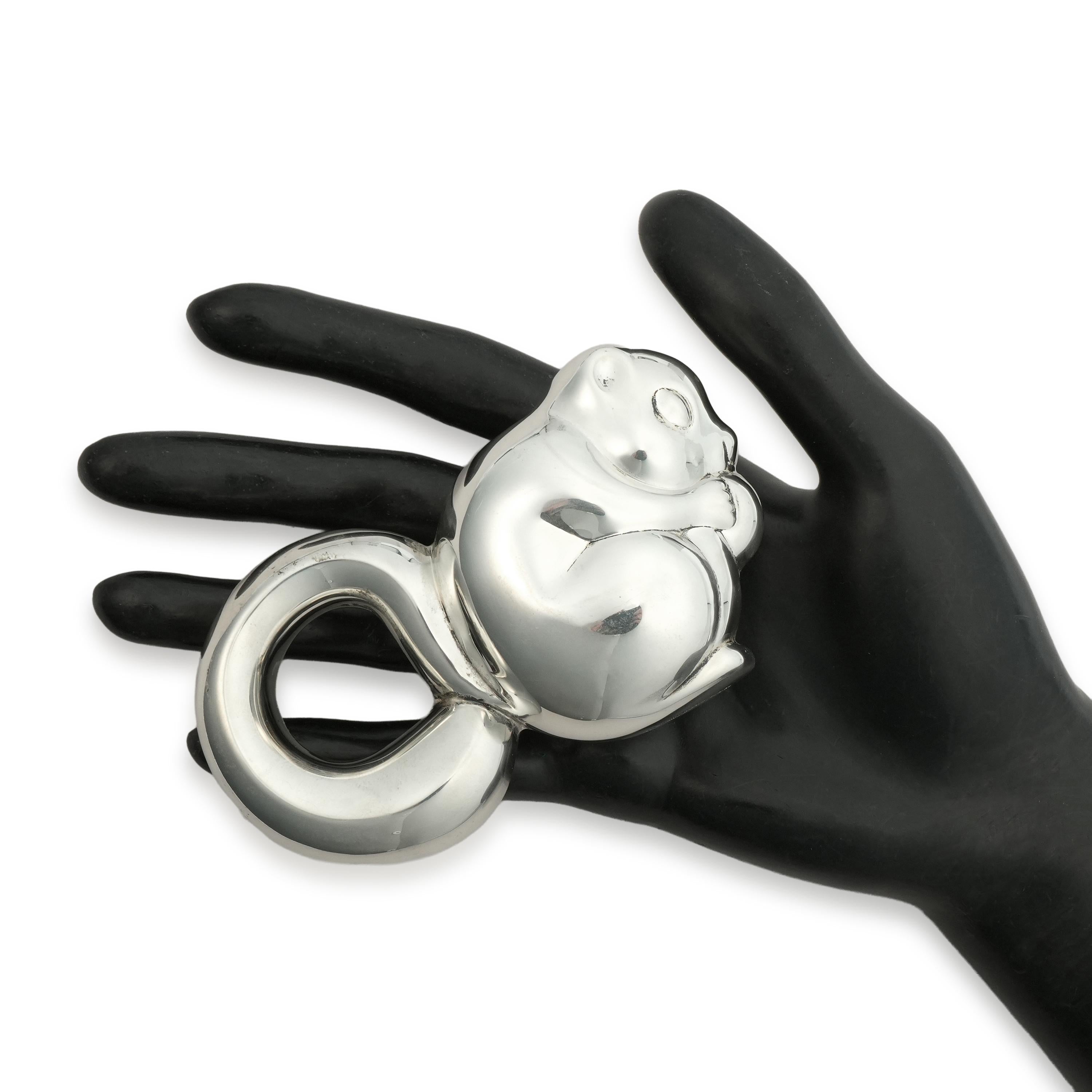 Vintage Tiffany & Co. Sterling Silver Squirrel Baby Rattle