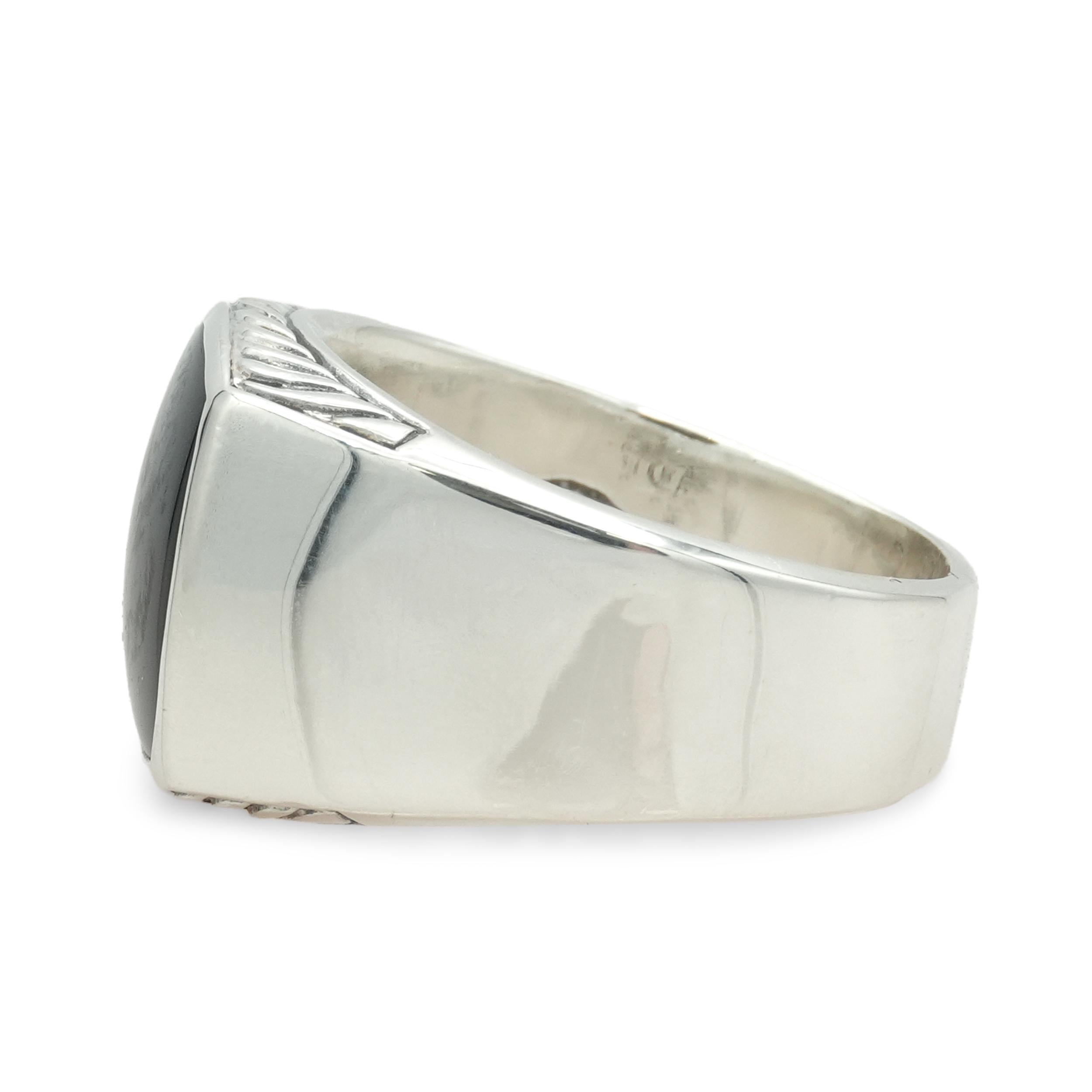 David Yurman Sterling Silver Black Onyx Signet Ring