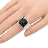 David Yurman Sterling Silver Black Onyx Signet Ring