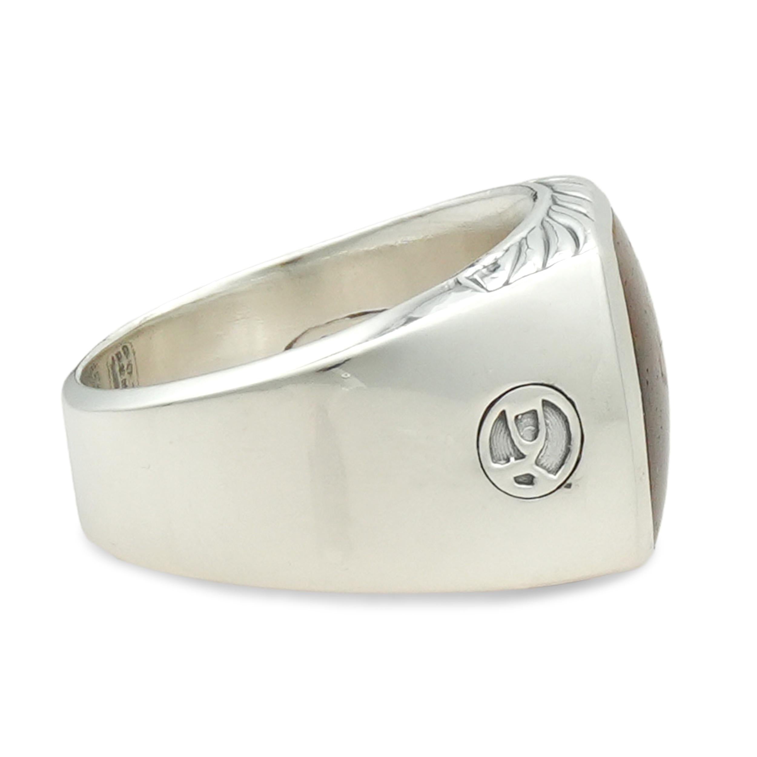 David Yurman Sterling Silver Tiger’s Eye Signet Ring