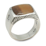 David Yurman Sterling Silver Tiger’s Eye Signet Ring
