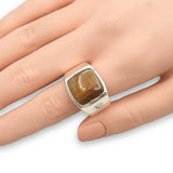 David Yurman Sterling Silver Tiger’s Eye Signet Ring