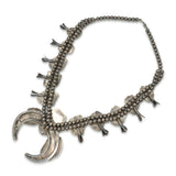 Southwestern Sterling Silver Turquoise Squash Blossom Necklace