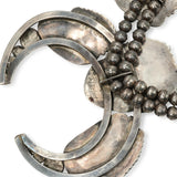 Southwestern Sterling Silver Turquoise Squash Blossom Necklace