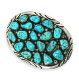 Pauline McCray Sterling Silver Turquoise Belt Buckle