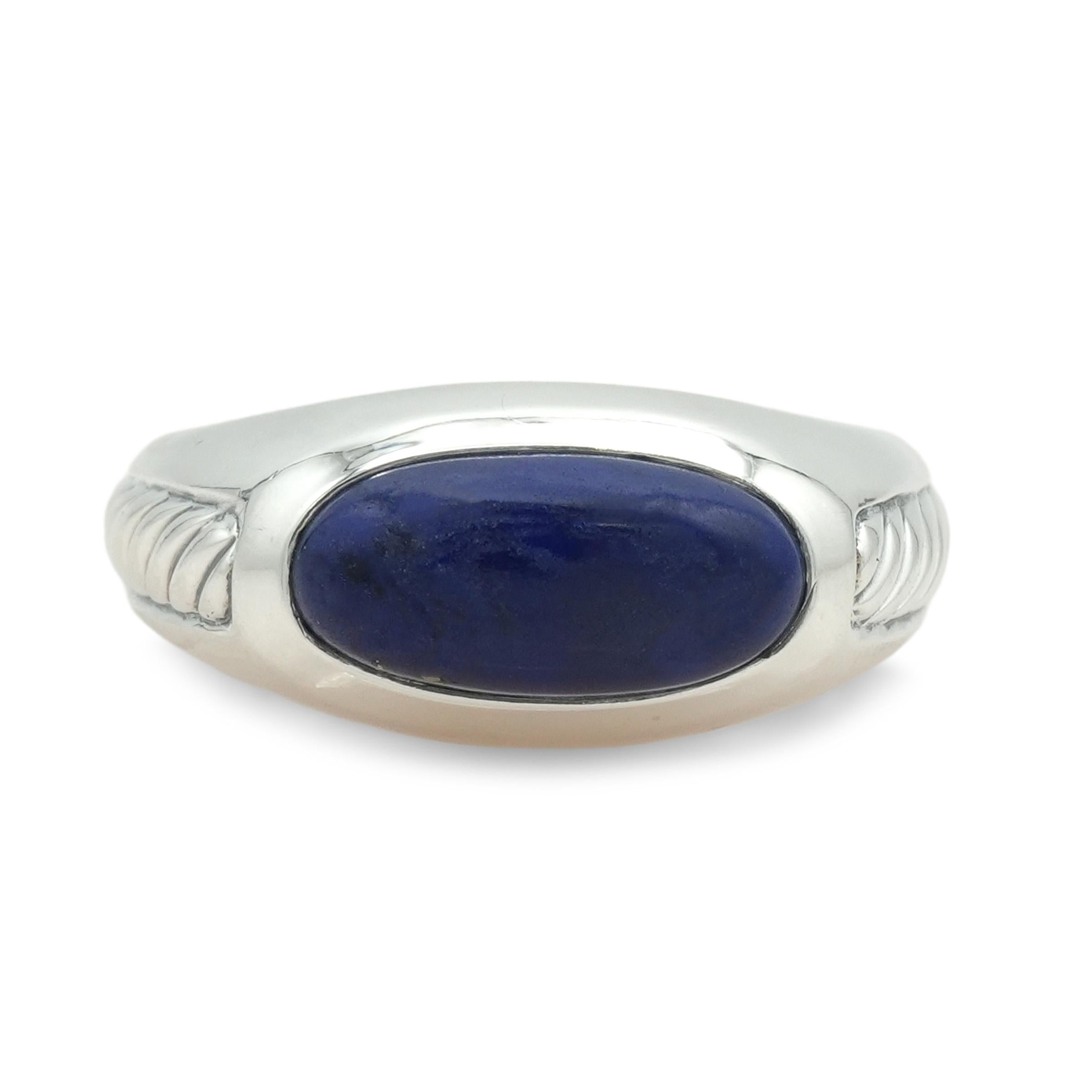 David Yurman Sterling Silver Lapis Lazuli Cabochon Ring