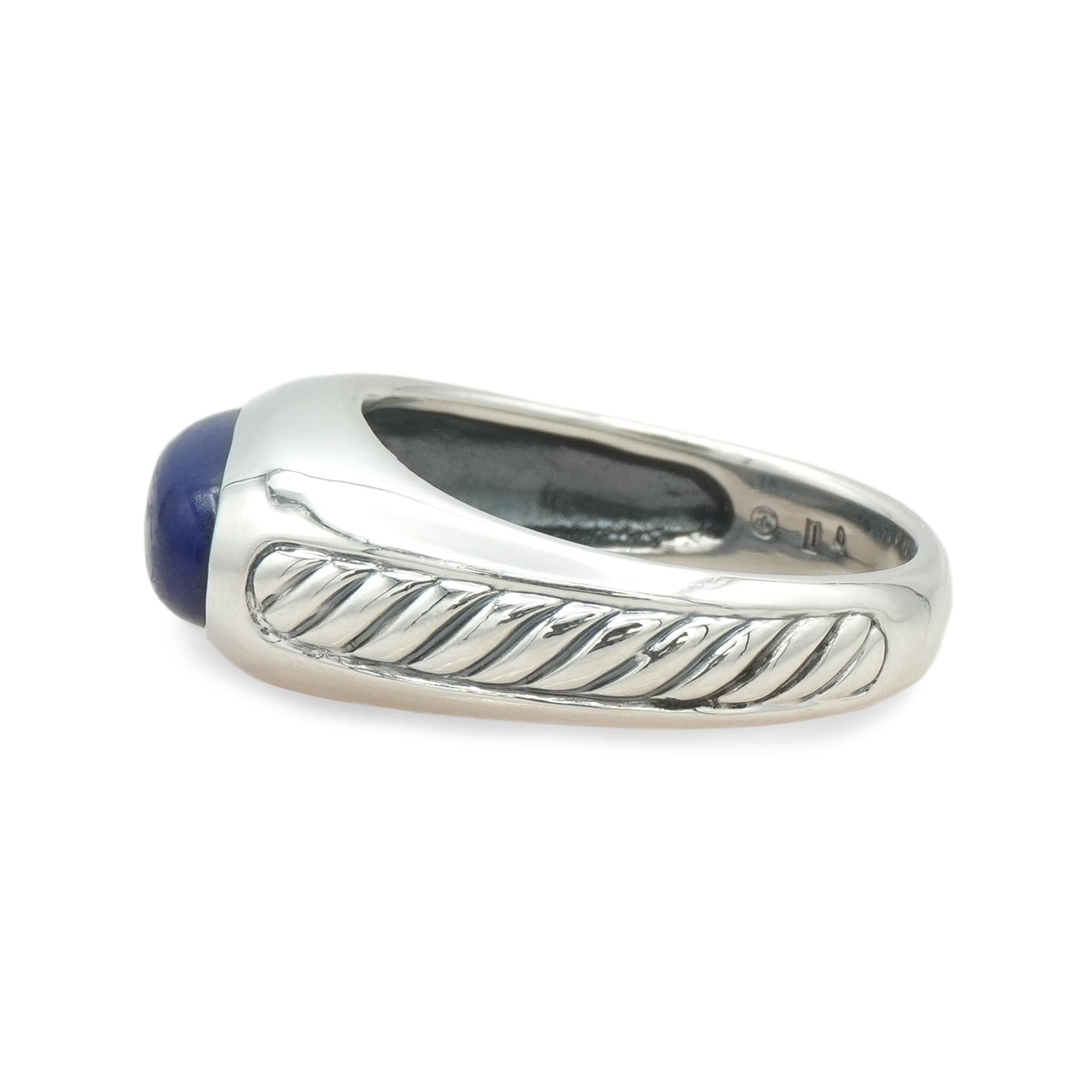 David Yurman Sterling Silver Lapis Lazuli Cabochon Ring