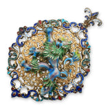 Antique Austro Hungarian Vermeil Sterling Enamel Griffin Pendant