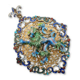 Antique Austro Hungarian Vermeil Sterling Enamel Griffin Pendant