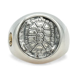 David Yurman Sterling Silver and 22K Gold Turtle Shell Signet Ring
