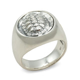 David Yurman Sterling Silver and 22K Gold Turtle Shell Signet Ring