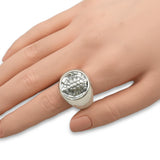 David Yurman Sterling Silver and 22K Gold Turtle Shell Signet Ring