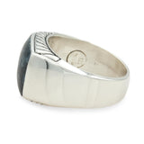 David Yurman Sterling Silver Blue Pietersite Signet Men's Ring