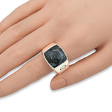 David Yurman Sterling Silver Blue Pietersite Signet Men's Ring