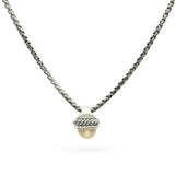 David Yurman Sterling Silver and 14K Yellow Gold Acorn Pendant Necklace