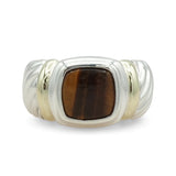 David Yurman Sterling Silver and 14k Yellow Gold Tiger’s Eye Ring