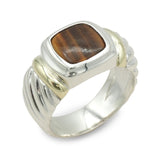 David Yurman Sterling Silver and 14k Yellow Gold Tiger’s Eye Ring