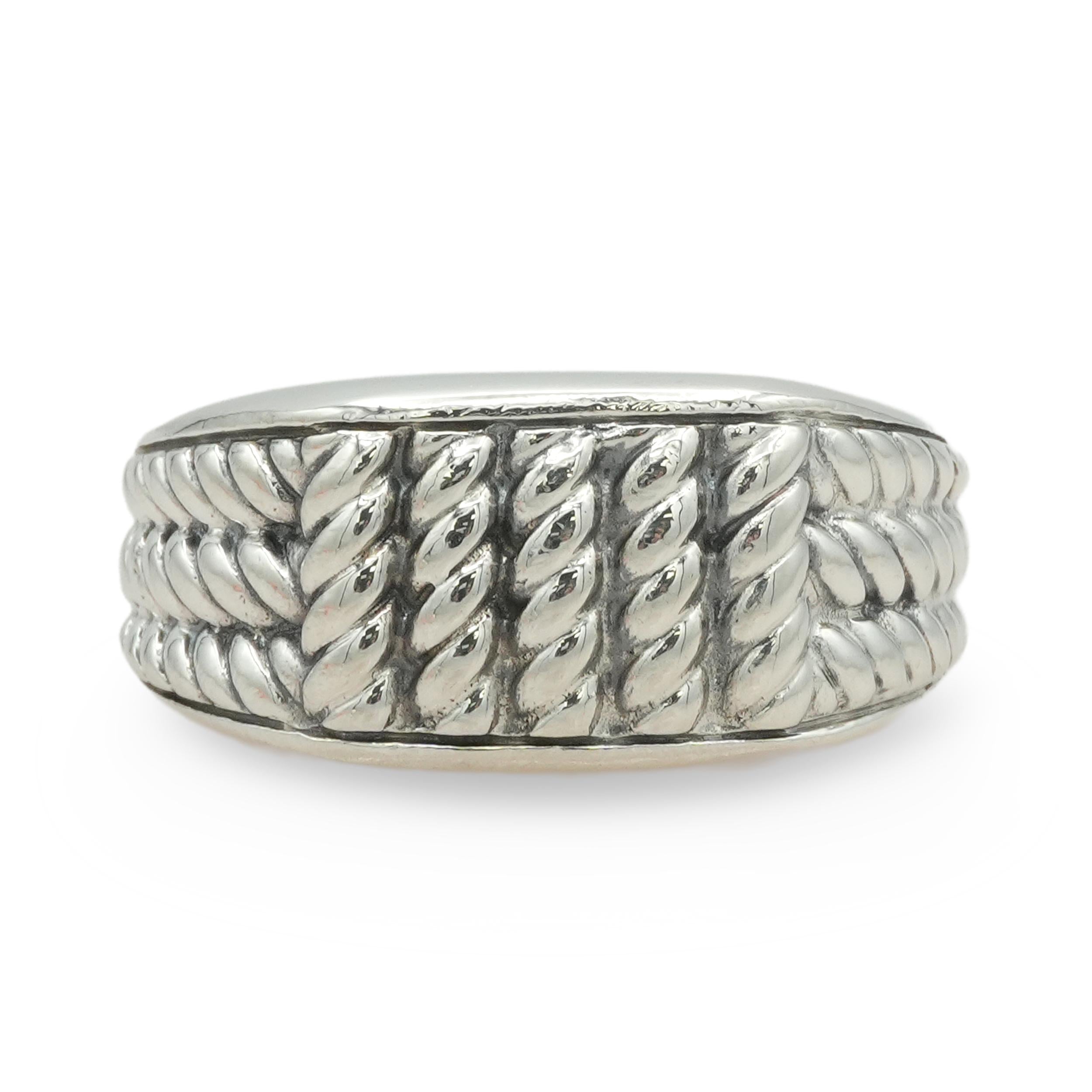 David Yurman Woven Cable Sterling Silver Band Ring