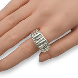 David Yurman Woven Cable Sterling Silver Band Ring