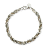 Tiffany & Co. Sterling Silver 14k Gold Twist Link Bracelet