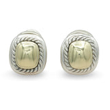 David Yurman Sterling Silver 14k Gold Cable Clip-On Earrings