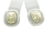 David Yurman Sterling Silver 14k Gold Cable Clip-On Earrings
