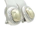 David Yurman Sterling Silver 14k Gold Cable Clip-On Earrings