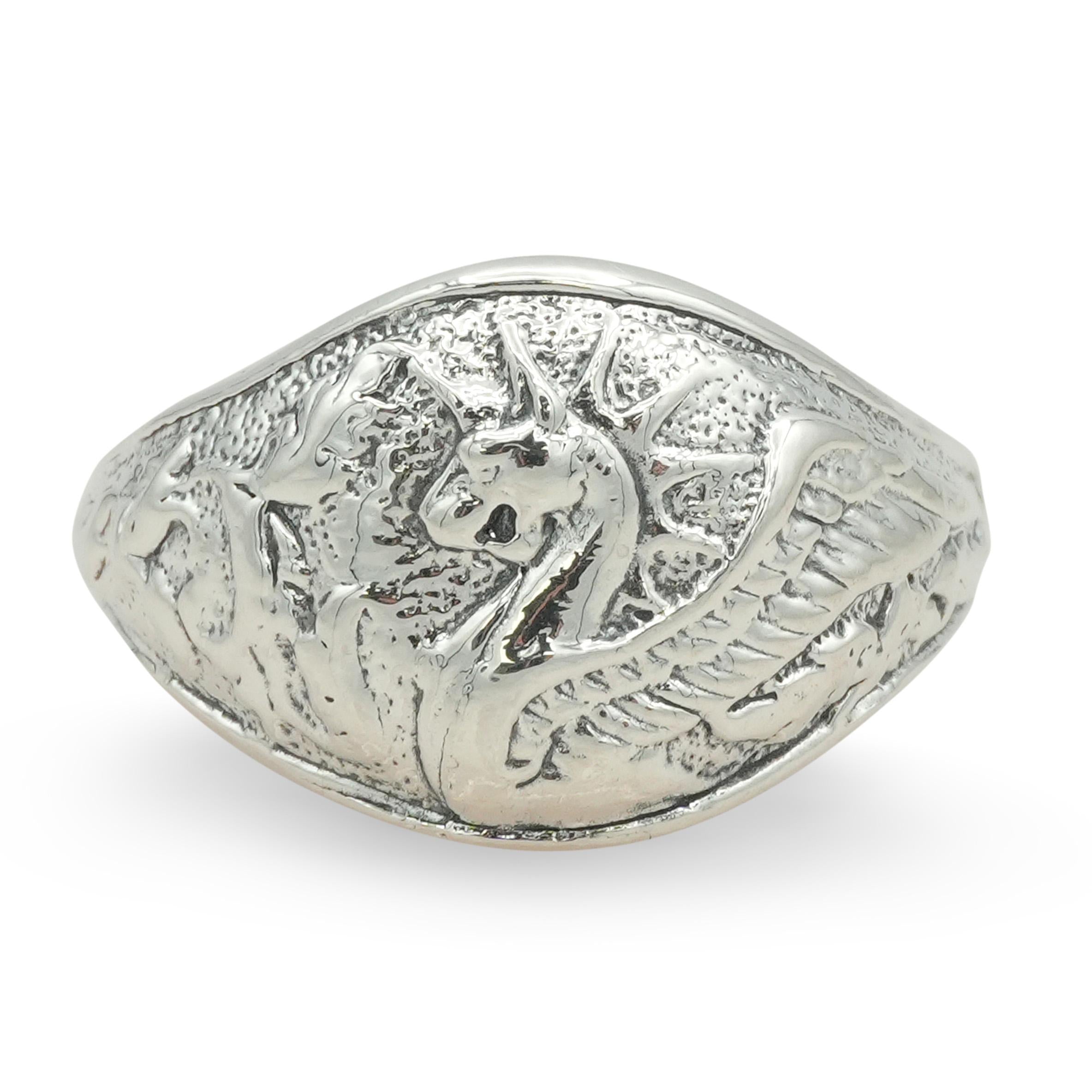 David Yurman Sterling Silver Griffin Signet Ring