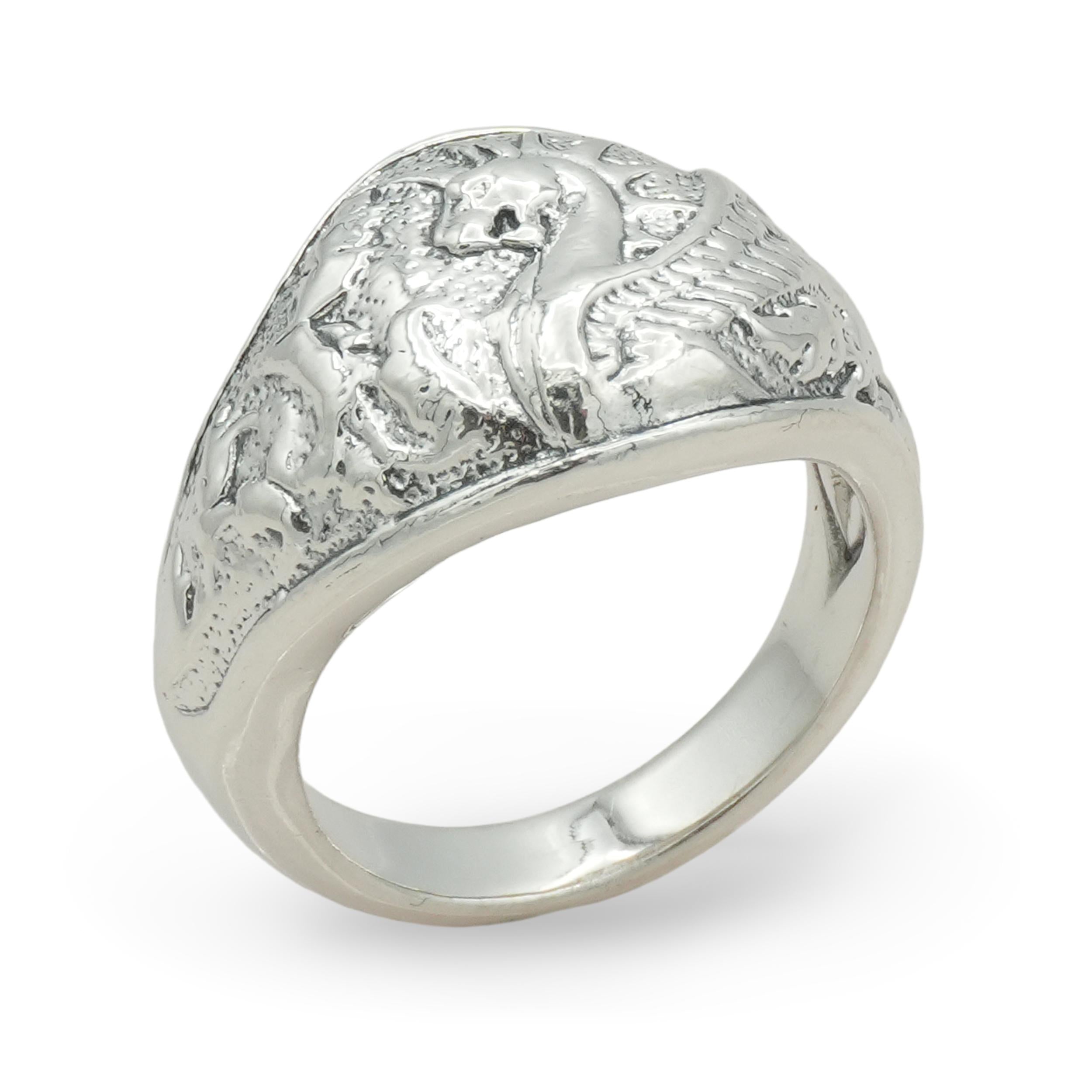 David Yurman Sterling Silver Griffin Signet Ring