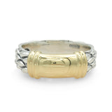 David Yurman Sterling Silver 18K Yellow Gold Woven Band Ring