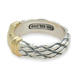 David Yurman Sterling Silver 18K Yellow Gold Woven Band Ring