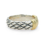 David Yurman Sterling Silver 18K Yellow Gold Woven Band Ring