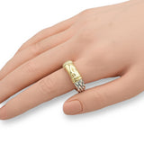 David Yurman Sterling Silver 18K Yellow Gold Woven Band Ring