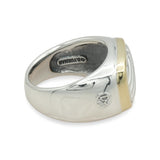 David Yurman Sterling Silver & 18k Yellow Gold Cable Signet Ring