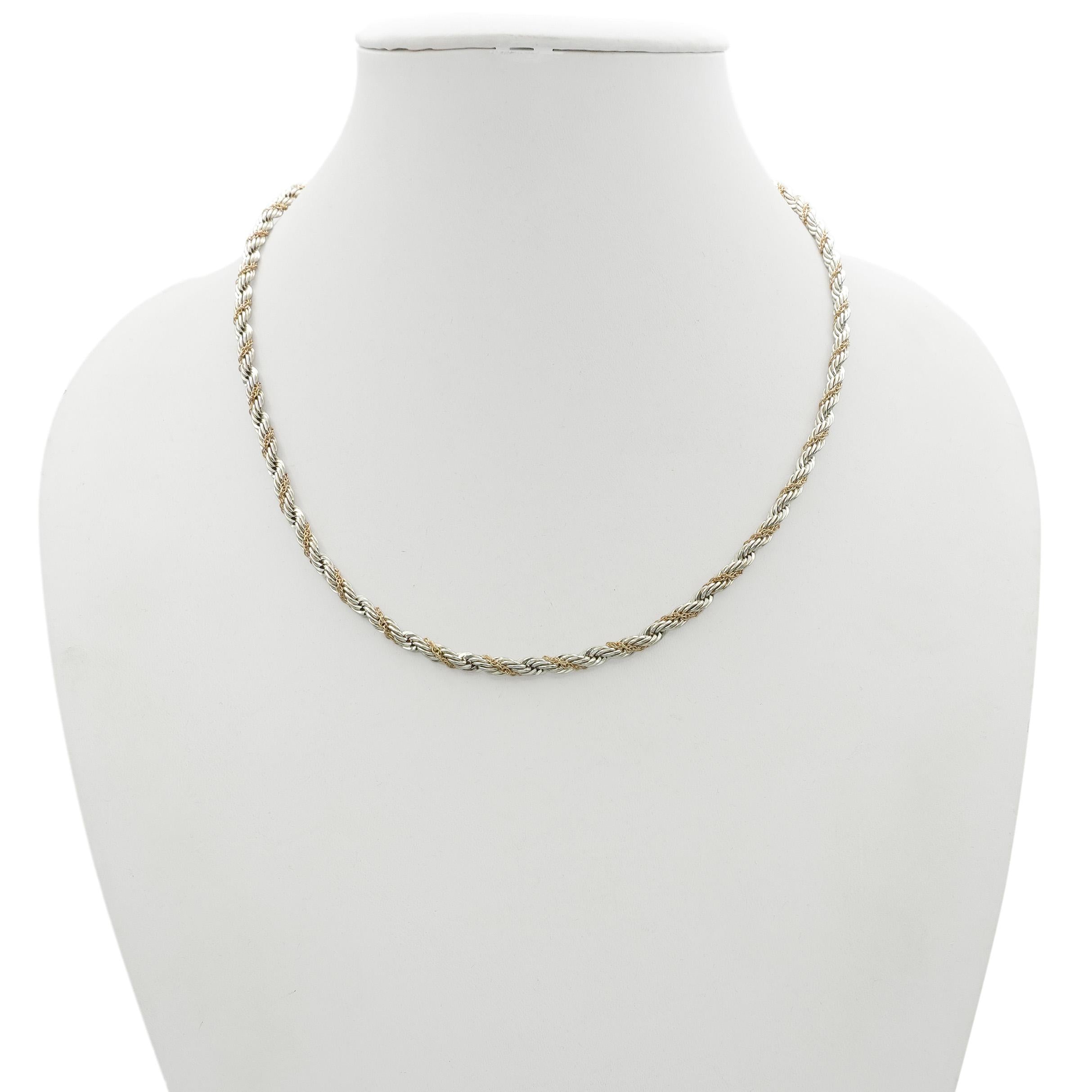 Tiffany & Co. Sterling Silver and 14K Gold Two-Tone Rope Chain Necklace