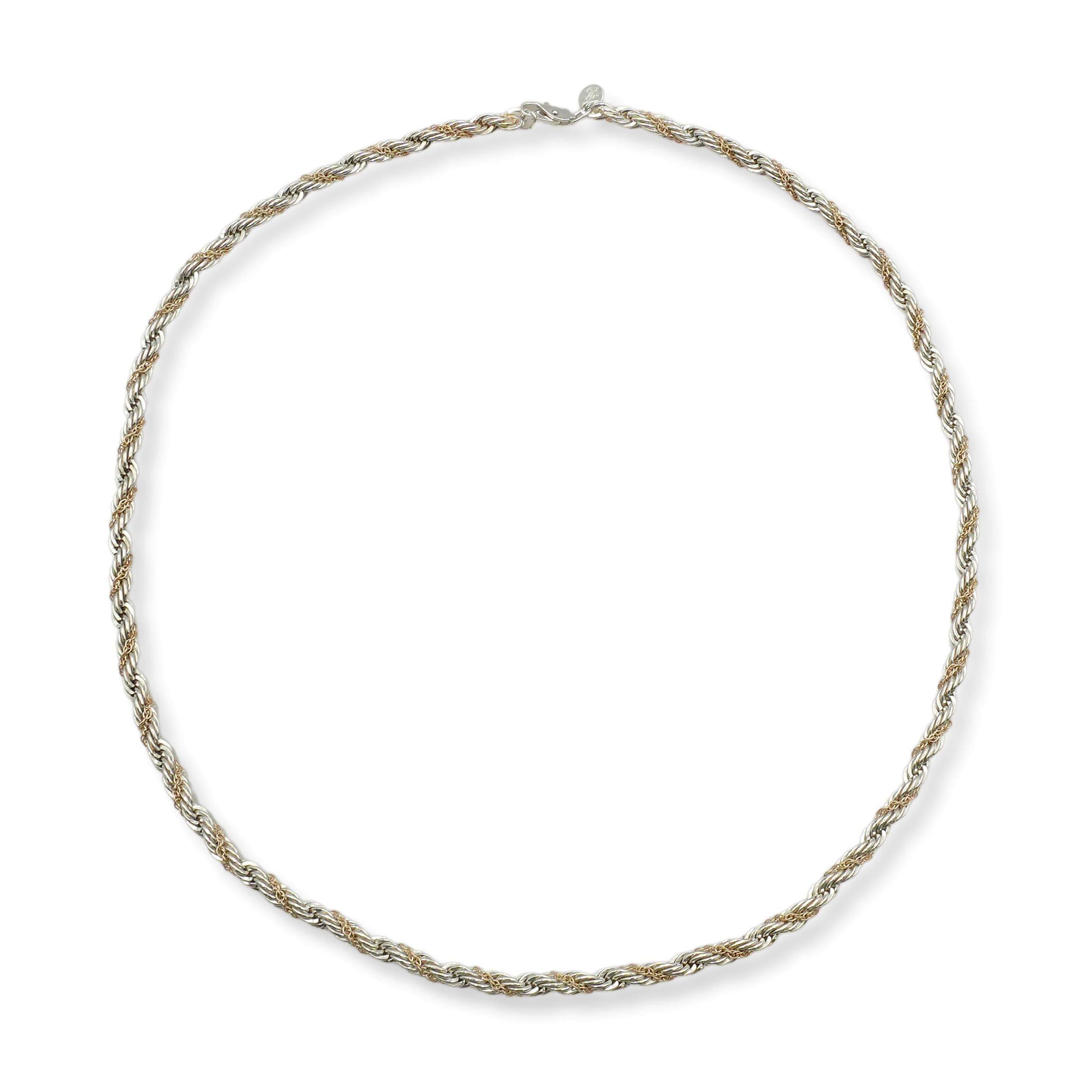 Tiffany & Co. Sterling Silver and 14K Gold Two-Tone Rope Chain Necklace