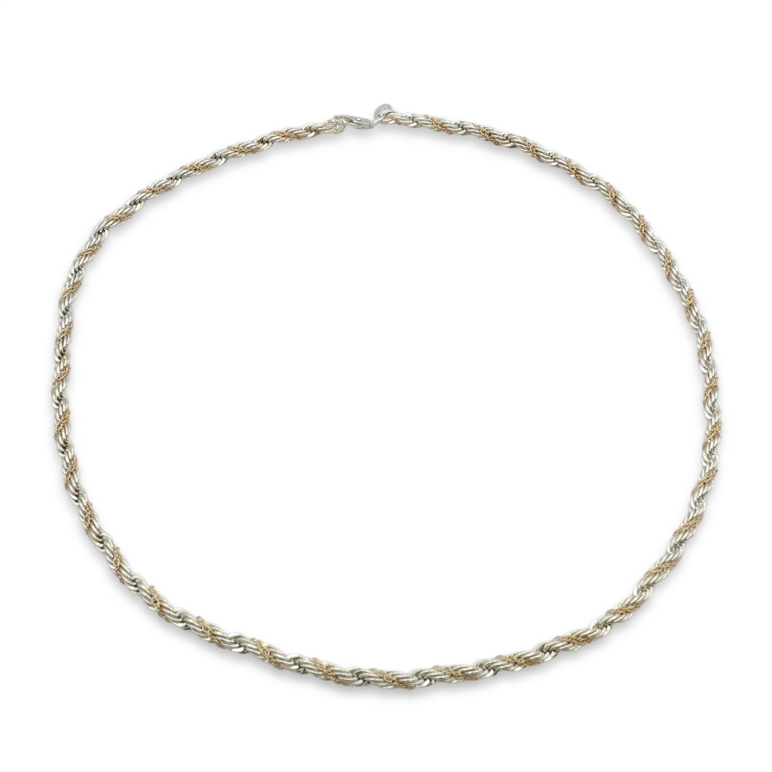 Tiffany & Co. Sterling Silver and 14K Gold Two-Tone Rope Chain Necklace