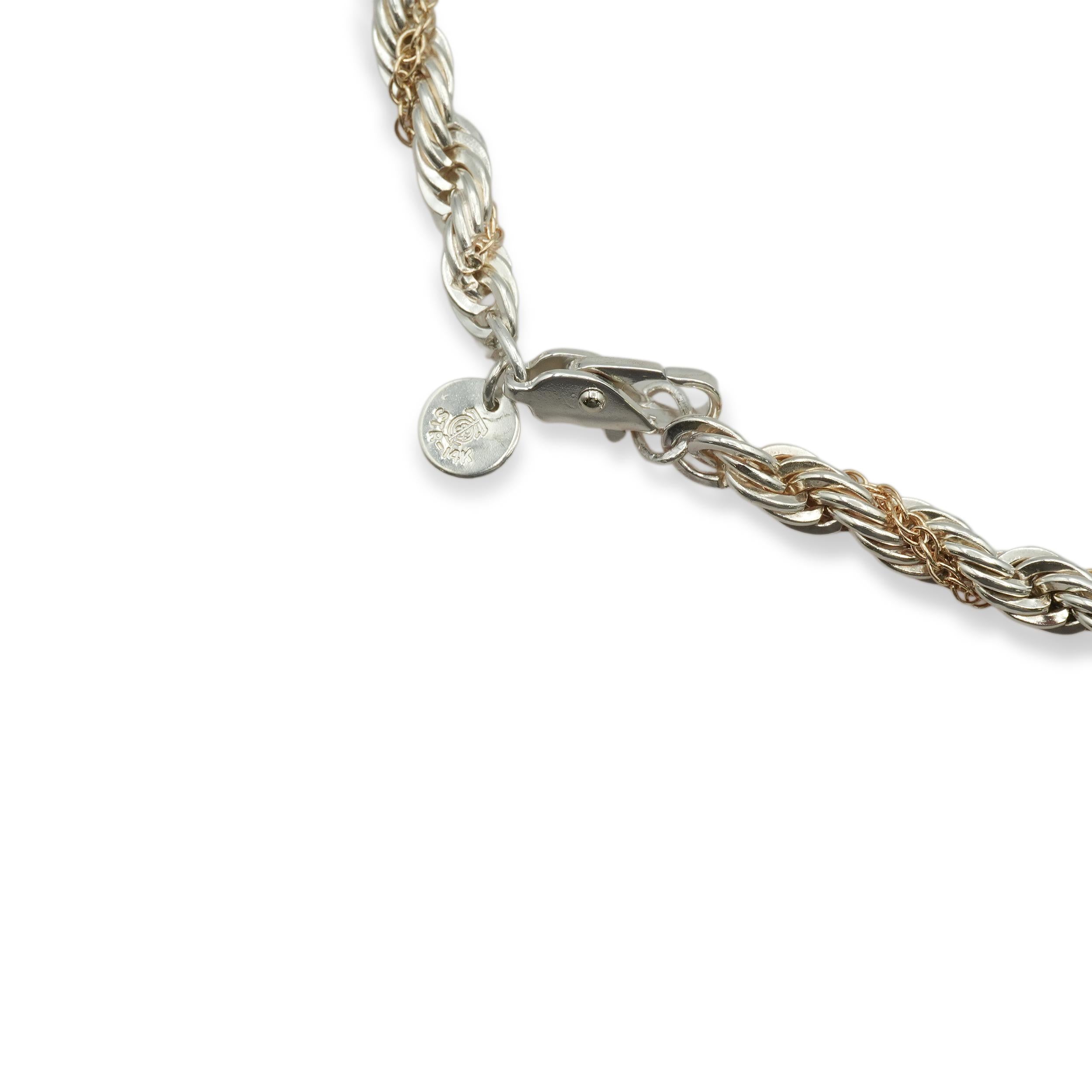 Tiffany & Co. Sterling Silver and 14K Gold Two-Tone Rope Chain Necklace