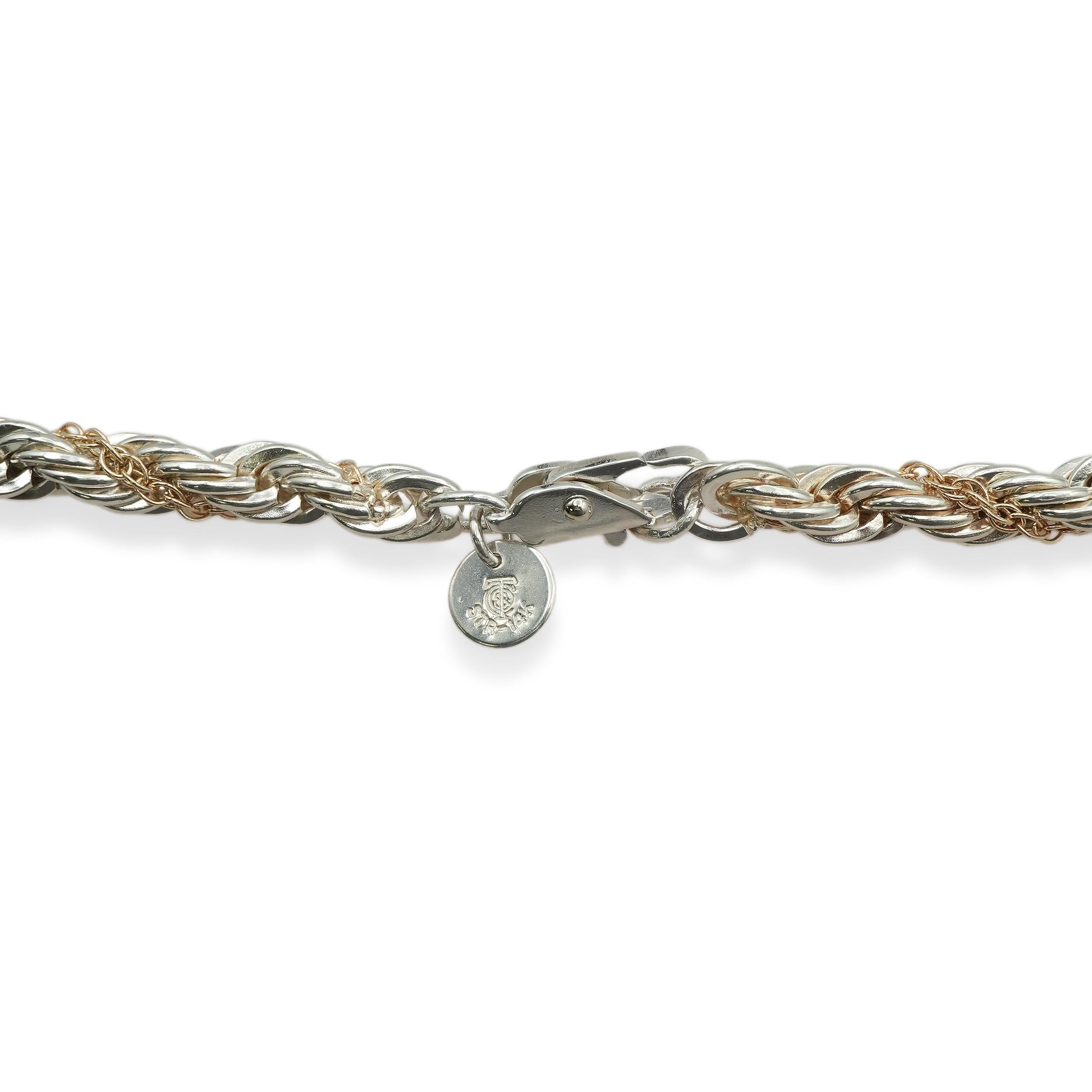 Tiffany & Co. Sterling Silver and 14K Gold Two-Tone Rope Chain Necklace