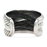 David Yurman Sterling Silver Cable Crossover Wide Cuff Bracelet