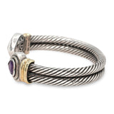 David Yurman Sterling Silver 14K Gold Amethyst Ring Bracelet and Ring