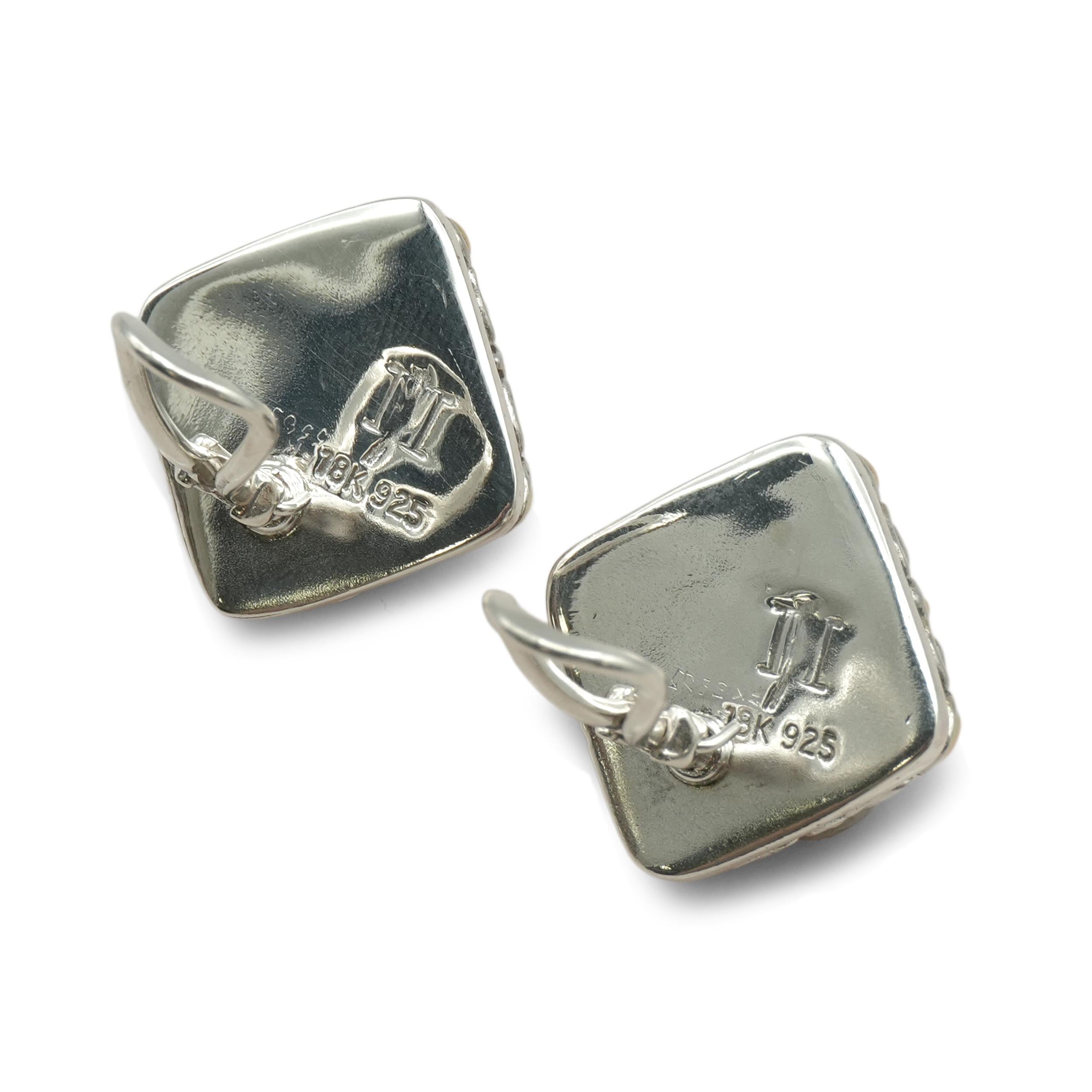 John Hardy Sterling Silver and 18K Gold Floral Clip-On Earrings