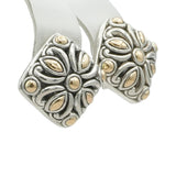 John Hardy Sterling Silver and 18K Gold Floral Clip-On Earrings