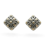 John Hardy Sterling Silver and 18K Gold Floral Clip-On Earrings