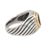 David Yurman Sterling Silver 14K Gold Amethyst Ring Bracelet and Ring