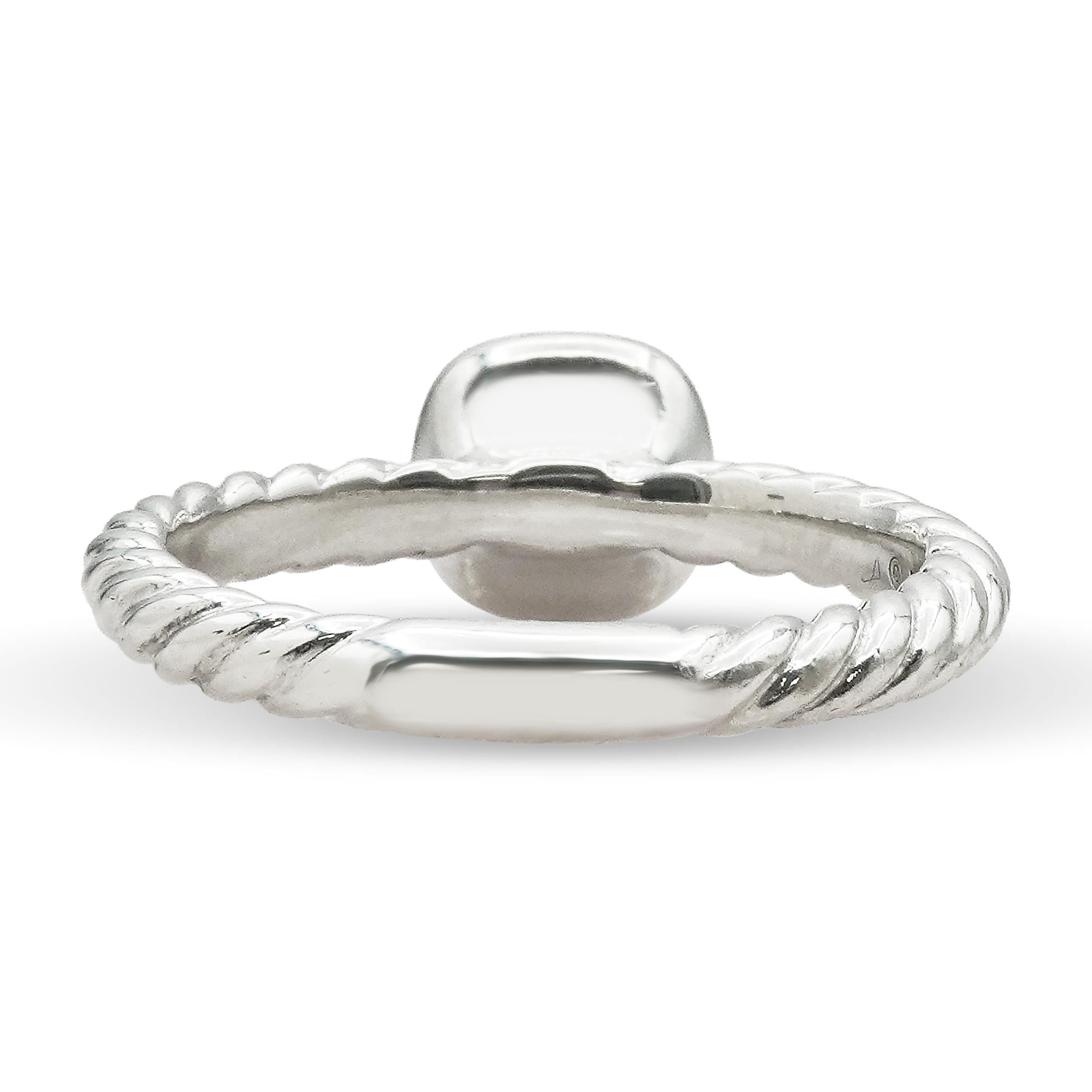 David Yurman Cushion Cable Sterling Silver Diamond Ring