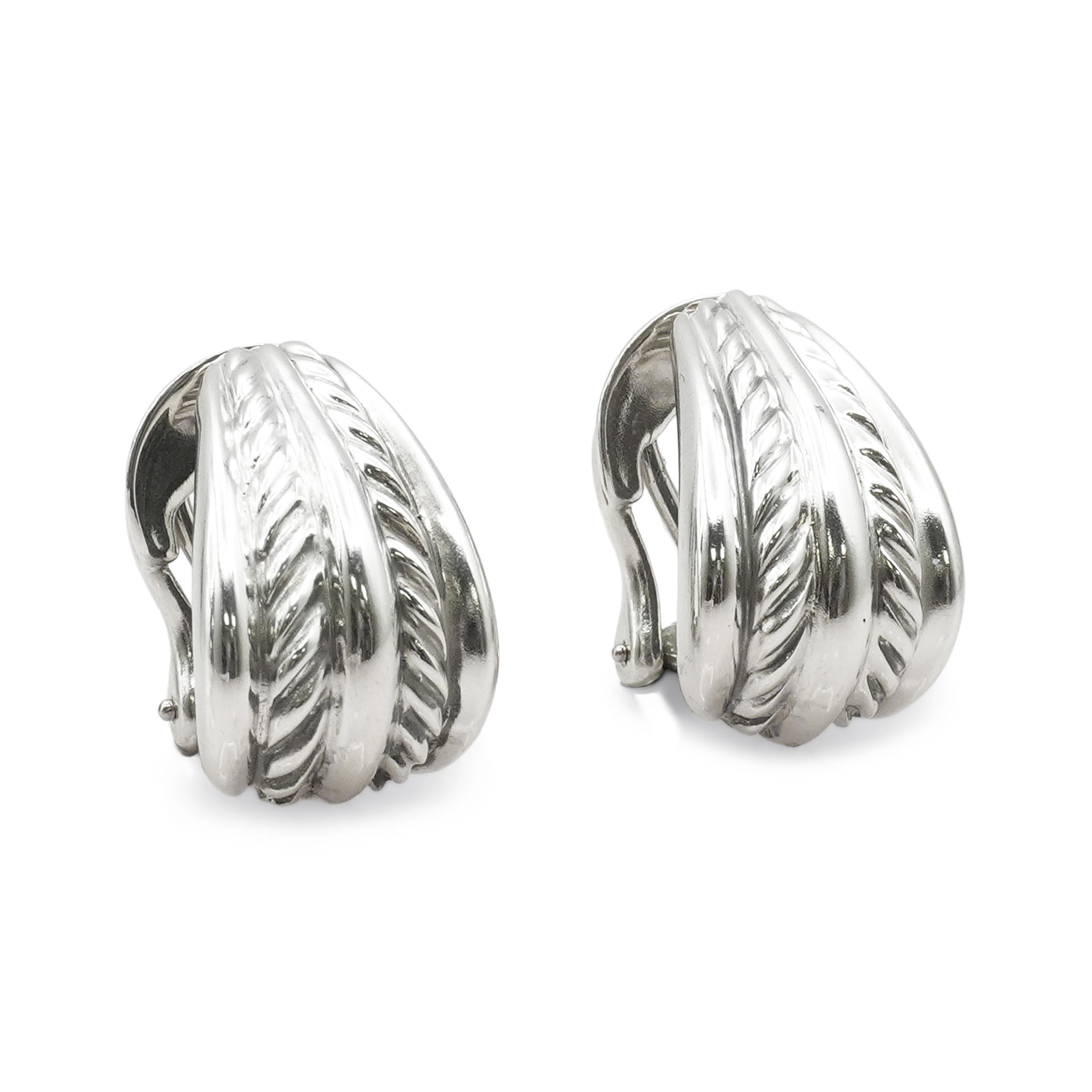 David Yurman Sterling Silver Cable Clip-On Earrings