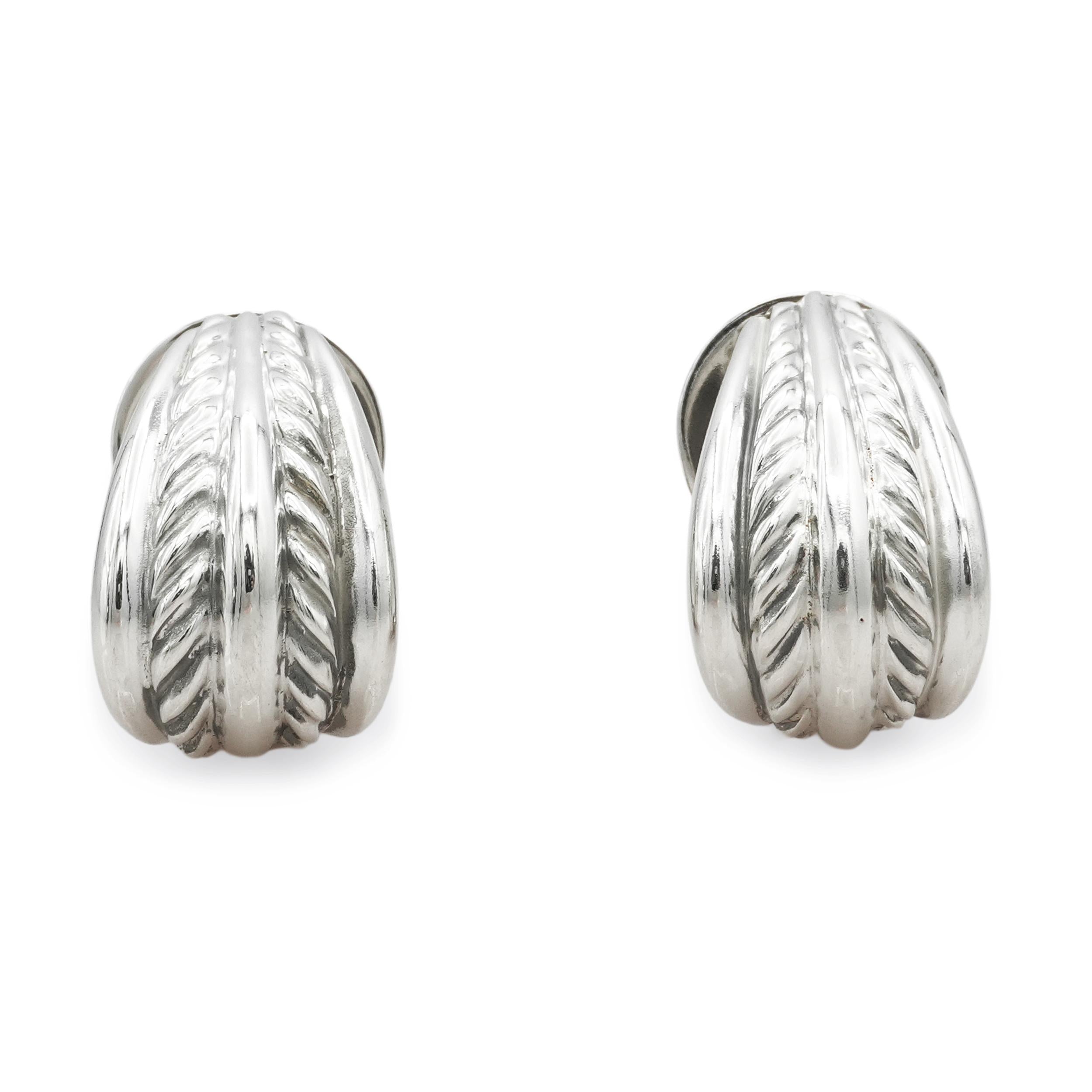 David Yurman Sterling Silver Cable Clip-On Earrings